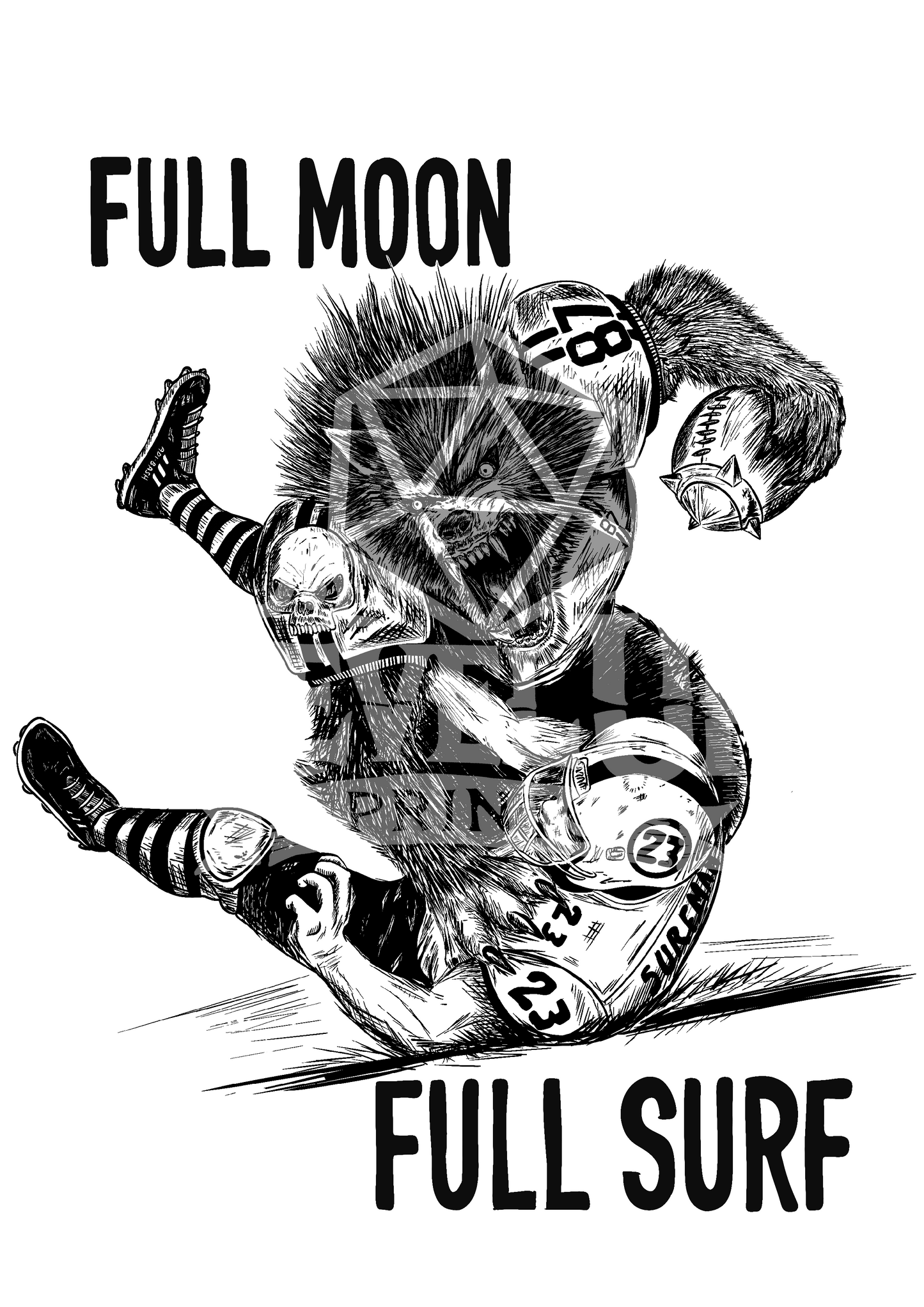 FANTASY FOOTBALL! Full moon, full surf! Unisex Hoodie